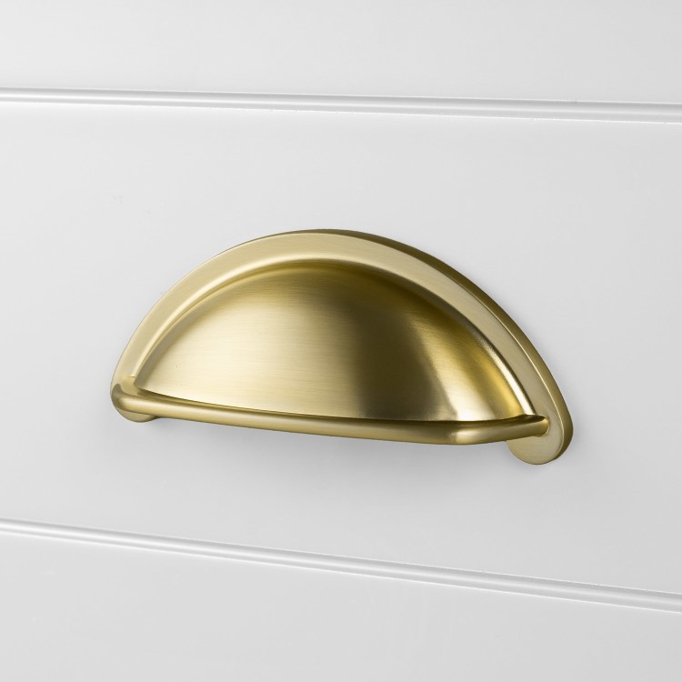 2 Brushed Brass Cup Handles - Kentmere