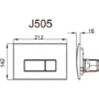 1168mm Wall Hung Toilet Frame & Brass Pnuematic Dual Flush Plate with Concealed Cistern - Elira
