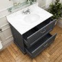 Grade A1 - 800mm Anthracite Freestanding Marble Top Vanity Unit with Basin - Ashbourne