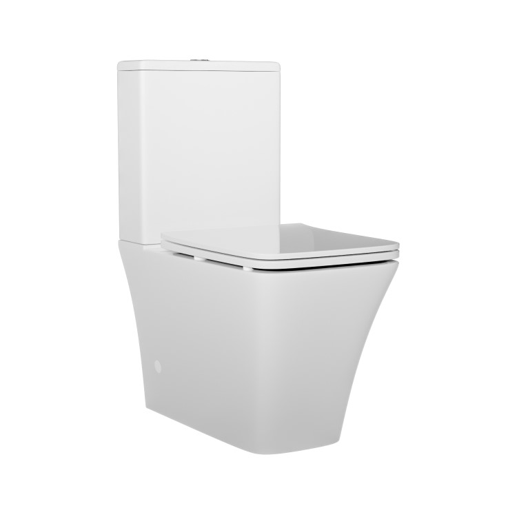 Grade A1 - Close Coupled Rimless Toilet with Soft Close Seat - Boston