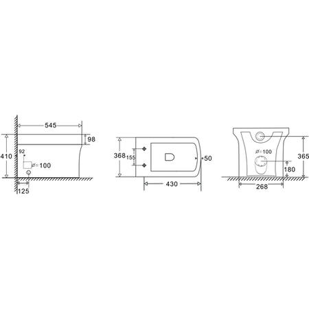 Grade A1 - Back to Wall Rimless Toilet and Soft Close Seat - Ashford