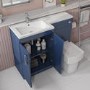 Grade A1 - 1100mm Blue Toilet and Sink Unit Left Hand with Chrome Fittings - Ashford
