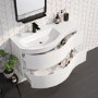 Grade A1 - 1000mm White Wall Hung Left Hand Curved Vanity Unit with Basin - Tulum