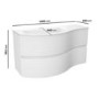 Grade A1 - 1000mm White Wall Hung Left Hand Curved Vanity Unit with Basin - Tulum