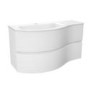 Grade A1 - 1000mm White Wall Hung Left Hand Curved Vanity Unit with Basin - Tulum