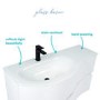 Grade A1 - 1000mm White Wall Hung Left Hand Curved Vanity Unit with Basin - Tulum