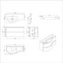Grade A1 - 1000mm White Wall Hung Left Hand Curved Vanity Unit with Basin - Tulum