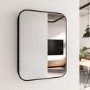 Rectangular Black Mirror with Open Shelving 60 x 80cm- Lyra