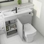 Grade A1 - 900mm Grey Cloakroom Toilet and Sink Unit with Chrome Fittings - Ashford  