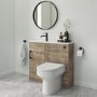 Grade A1 - 900mm Wood Effect Cloakroom Toilet and Sink Unit with Chrome Fittings - Ashford