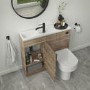 Grade A1 - 900mm Wood Effect Cloakroom Toilet and Sink Unit with Chrome Fittings - Ashford