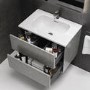 ONLY OPENED - 700mm Concrete Effect Wall Hung Vanity Unit with Basin - Arragon