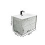 ONLY OPENED - 700mm Concrete Effect Wall Hung Vanity Unit with Basin - Arragon