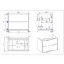 ONLY OPENED - 700mm Concrete Effect Wall Hung Vanity Unit with Basin - Arragon