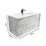 Grade A1 - 700mm Stone Effect Wall Hung Vanity Unit with Basin - Arragon