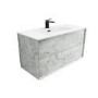 Grade A1 - 1000mm Stone Effect Wall Hung Vanity Unit with Basin - Arragon