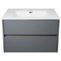 Grade A1 - 600mm Grey Wall Hung Vanity Unit with Basin - Roxbi
