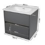 Grade A1 - 600mm Grey Wall Hung Vanity Unit with Basin - Roxbi
