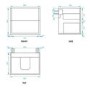 600mm Black Wall Hung Countertop Vanity Unit with Basin - Roxbi