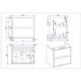 600mm Black Wall Hung Countertop Vanity Unit with Basin - Roxbi