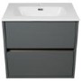 Grade A1 - 800mm Grey Wall Hung Vanity Unit with Basin - Roxbi