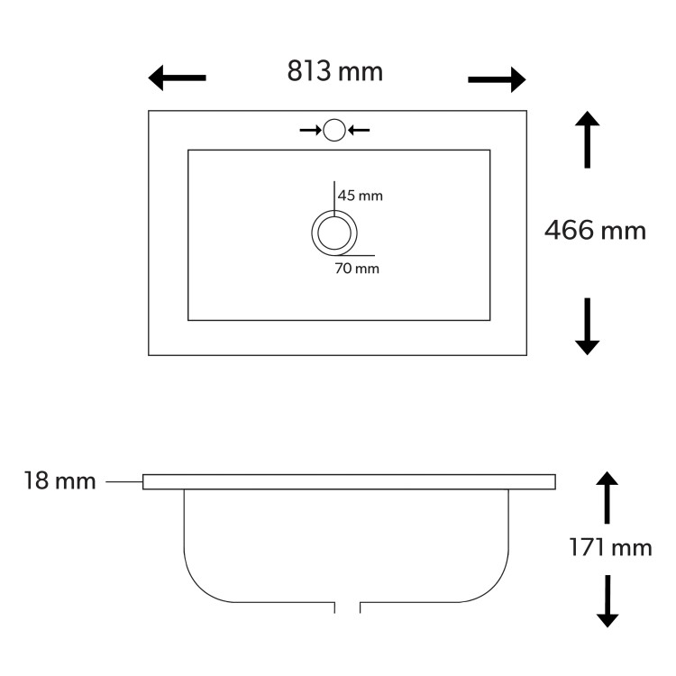 Grade A1 - 800mm Grey Wall Hung Vanity Unit with Basin - Roxbi