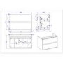 800mm Black Wall Hung Countertop Vanity Unit with Basin - Roxbi
