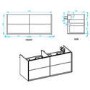 ALMOST PERFECT - 1200mm Wood Effect Wall Hung Double Vanity Unit with Basins - Roxbi