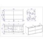 ALMOST PERFECT - 1200mm Wood Effect Wall Hung Double Vanity Unit with Basins - Roxbi