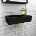 A1/BeBa_27656 ONLY OPENED - Black Wall Hung Cloakroom Basin Right Hand 405mm - Detroit