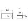 ONLY OPENED - Black Wall Hung Cloakroom Basin Right Hand 405mm - Detroit