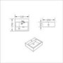 ONLY OPENED - Cloakroom Black Wall Hung Basin with Waste 330mm - Houston