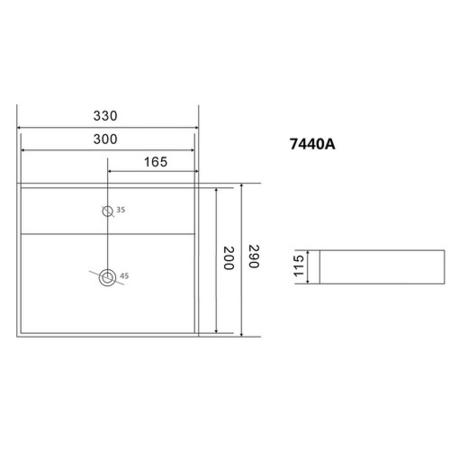 ONLY OPENED - Black Wall Hung Cloakroom Basin 330mm - Houston