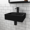 GRADE A1 - Black Wall Hung Cloakroom Basin 405mm - Houston