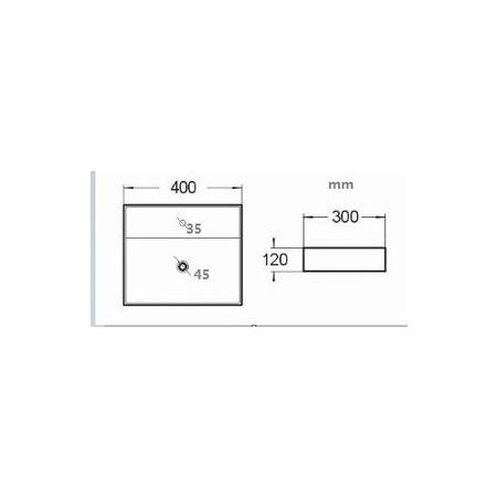 GRADE A1 - Black Wall Hung Cloakroom Basin 405mm - Houston