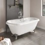 Grade A1 - Paintable Freestanding Double Ended Roll Top Bath with Chrome Feet 1515 x 740mm - Park Royal