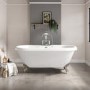 Grade A1 - Paintable Freestanding Double Ended Roll Top Bath with Chrome Feet 1515 x 740mm - Park Royal