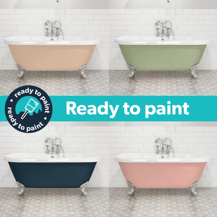 Grade A1 - Paintable Freestanding Double Ended Roll Top Bath with Chrome Feet 1515 x 740mm - Park Royal