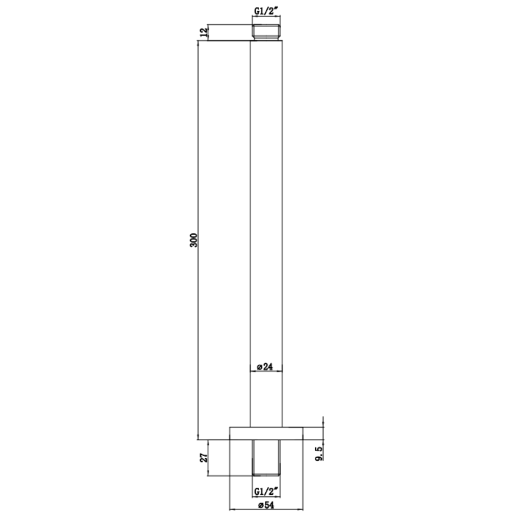 230mm Chrome Traditional Shower Head with Ceiling Arm