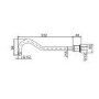 250mm Brushed Brass Shower Head with Wall Arm