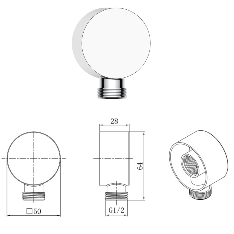 Chrome Single Outlet Thermostatic Mixer Shower Set with Hand Shower  - Camden