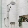 Grade A1 - Chrome Dual Outlet Wall Mounted Thermostatic Mixer Shower with Hand Shower - Camden