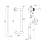 Chrome 2 Outlet  Ceiling Mounted Thermostatic Mixer Shower Set with Hand Shower  - Camden