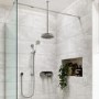 Chrome 2 Outlet  Ceiling Mounted Thermostatic Mixer Shower Set with Hand Shower  - Camden