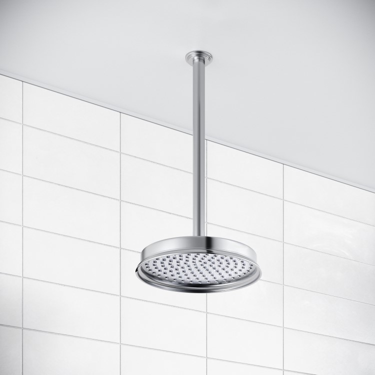 Chrome 2 Outlet  Ceiling Mounted Thermostatic Mixer Shower Set with Hand Shower  - Camden