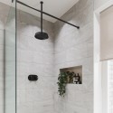BUN/BeBa_27710/79041 Black 1 Outlet Ceiling  Mounted Thermostatic Mixer Shower Set - Camden