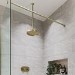 Brushed Brass Single Outlet Ceiling Mounted Thermostatic Mixer Shower - Camden