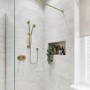 Grade A1 - Brushed Brass Single Outlet Thermostatic Mixer Shower with Hand Shower - Camden