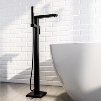 Black Freestanding Bath Filler Shower Mixer Tap - Zana Black Freestanding Bath Filler Shower Mixer Tap - Zana