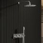 Chrome 2 Outlet  Wall Mounted Thermostatic Mixer Shower Set with Hand Shower - Flow